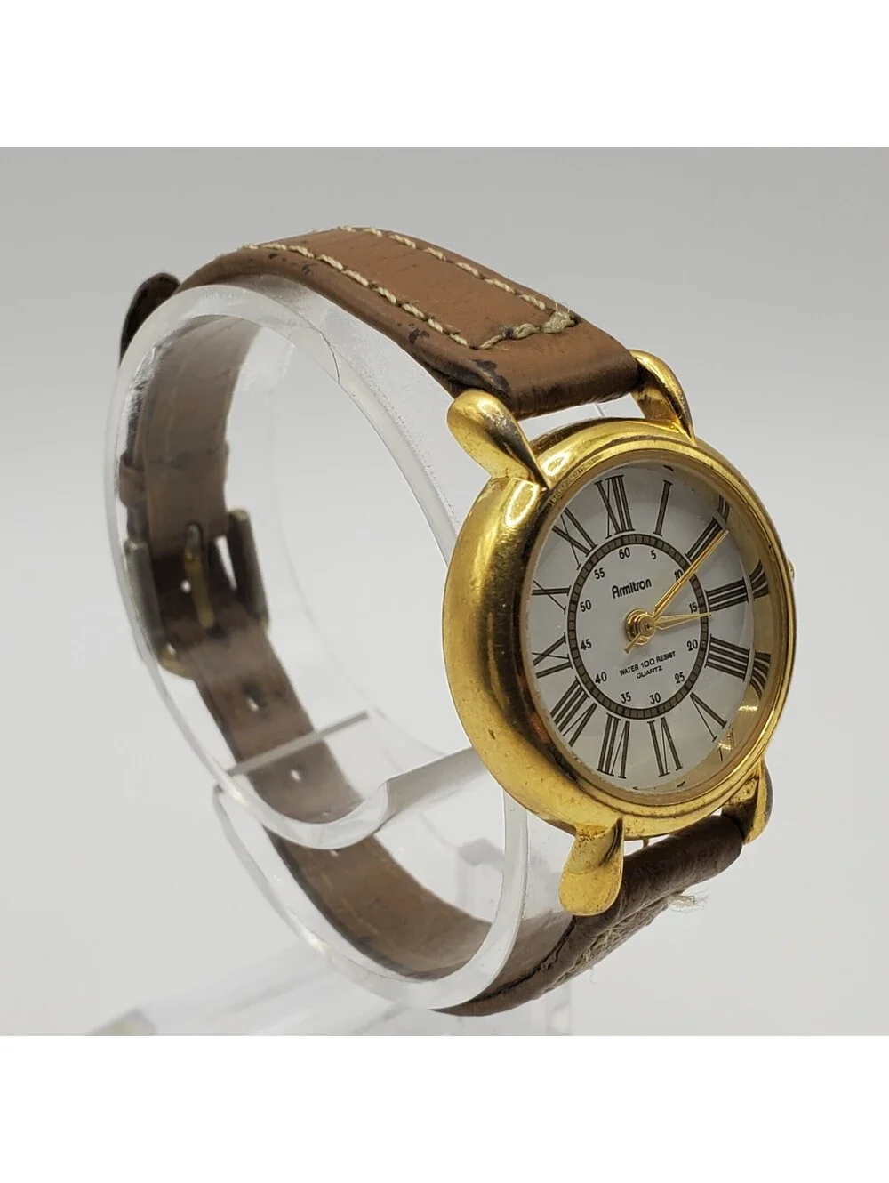 Vintage Armitron Womens Watch 24mm White Dial Roman Numerals New Battery